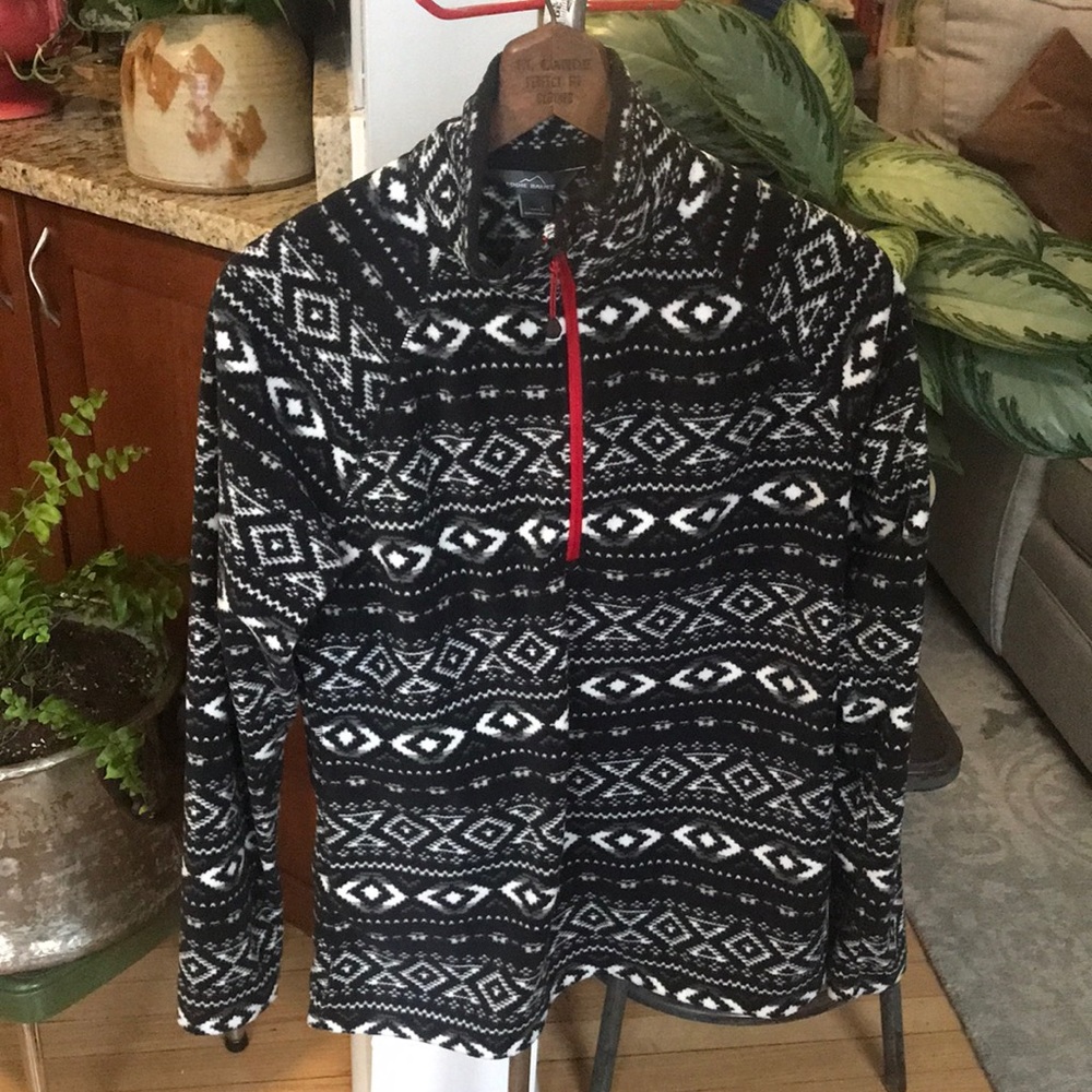 Eddie Bauer Nordic Print Fleece 1/4 Zip Pullover Sweater Women’s Large